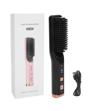 Buy Electric Hair Straightener Brush | Rapid Heating USB Rechargeable | Styling Tool for All Hair Types - Black - Buy Online on GoSupps.com