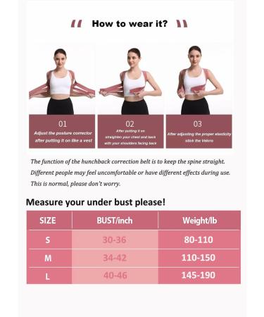 Back Brace for Women - Posture Corrector for Pain Relief | Comfortable Adjustable Under Clothes | Large Size L (145-190LB) - Pink - Buy Online on GoSupps.com