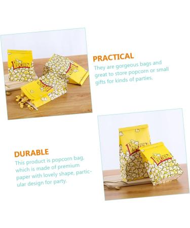 JECOMPRIS 50pcs Popcorn Bag Popcorn+snack+bags Candy Nativity Accessories Bulk Gift Bags Snacks Container Party Popcorn Boxes Bulk Popcorn Oil-proof Popcorn Pouch Paper Biscuit Packing Bag 29X15.5X8CM Yellow - Buy Online on GoSupps.com