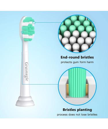 Grasnugie Replacement Toothbrush Heads for Philips Sonicare - 8 Pack Electric Brush Heads - Compatible with ProtectiveClean, Dailyclean, FlexCare, Proresults, 2 Series, 1100, 4100, 5100, 6100 - HX9023 HX6015 - G2 G3 C1 C2 C3 W2 W3 - 8 Count - Buy Online on GoSupps.com