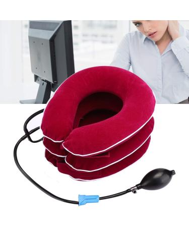 Inflatable Cervical Neck Traction Device for Neck Pain Relief - Rose Red - Buy Online on GoSupps.com