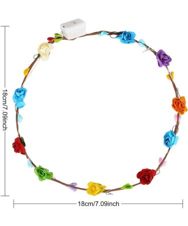 LED Flower Crown 12Pcs - Light Up Headband for Holiday, Wedding, Glow Party - 10 LED Flowers - Women's Headdress for Christmas, Halloween - Luminous Hair Bands - Decorative Accessories - Buy Online on GoSupps.com