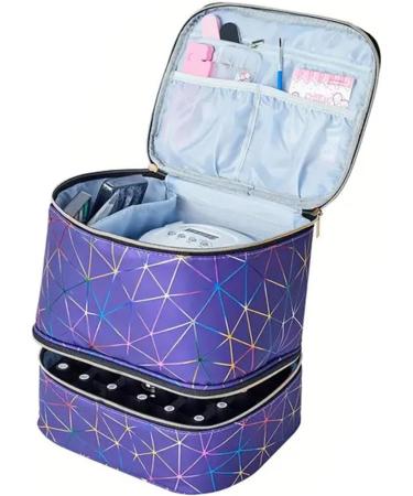 Nail Kit Organizer Nail Supplies Organizer | Nail Storage Organizer Sponge Partitions Nail Polish Bag Organizer Sturdy Handle for Nail Polish Blue - Buy Online on GoSupps.com