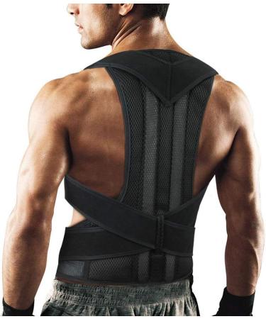 Back Brace Posture Corrector for Men & Women - Adjustable Clavicle Support for Neck Back & Shoulders - Black XXX-Large - Buy Online on GoSupps.com