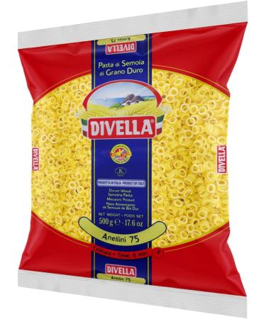  Divella Pack of 10 Divella 100% Italian pasta No. 75 Anellini 500g - Buy Online on GoSupps.com