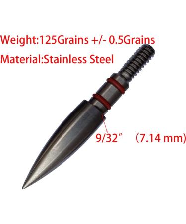 Stainless Steel Archery Field Points 125 Grains - 9/32 Screw-in Tips (12 Pack) - Buy Online on GoSupps.com