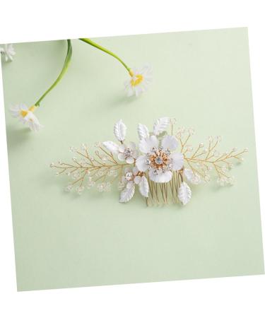Angoily Bride Hair Comb Wedding Hair Side Comb Rhinestone Flower Hair Comb Floral Hair Side Comb Wedding Hair Accessories for Brides Bridal Hair Comb French Veil White Dinner Party Crystal - Buy Online on GoSupps.com