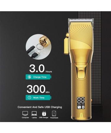 Professional Cordless Hair Clippers for Men - Electric Barber Supplies with LED Display & USB Charging - Black - Buy Online on GoSupps.com