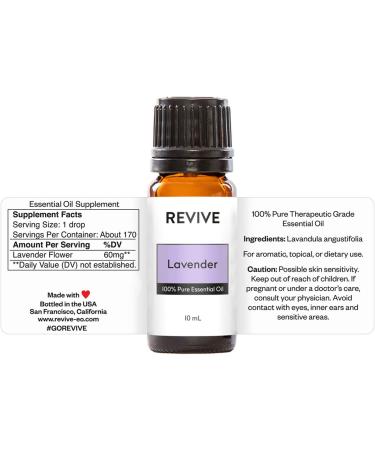 Lavender Essential Oil by Revive Essential Oils 2 Pack - REVIVEEO - 100% Pure Therapeutic Grade for Diffuser Humidifier Massage Aromatherapy Skin & Hair Care Unrefined Oils with No Fillers Lavender 0.68 Fl Oz (Pack of  - Buy Online on GoSupps.com