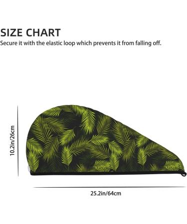 Hair Towel Wrap - Quick Drying Towel Turban with Button | Tropical Palm Leaves Design - Buy Online on GoSupps.com