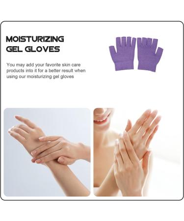 Lurrose Ladies Mittens Fingerless Moisturizing Gloves for Women Moisturizing Gloves Day Night Instantly Repair Eczema Cotton Gloves Dry Hands for Dry Rough and Cracked Hands Womens Mittens Purple - Buy Online on GoSupps.com