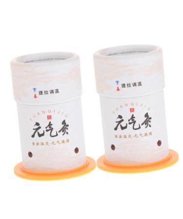 Beaupretty 2st Moxibusion-Box Moxa burner body massage device portable cupping massage device Moxa-Egelbrenner Tool for burning Moxa paper Moxibusbus moxibustion device white 8.5x5.3cm white