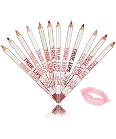 12-Piece Waterproof Lip Liner Set for Long-Lasting Color - Variety of Shades - Buy Online on GoSupps.com
