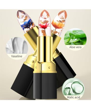  HADAVAKA Color-Changing Flower Lipstick Long-Lasting Moisturizing Lip Stick Non-Fade-Resistant Moisturizing Lip Balm Sheer Flower Jelly Lipstick (3PCS) - Buy Online on GoSupps.com