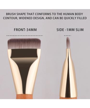 Foundation Makeup Brush - Wooden Handle Highlighter Brush | Face Makeup Tool | Professional Contour Brush | Flat Top Makeup Brushes For Liquid Cream And Powder - Buy Online on GoSupps.com
