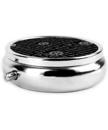 Supernatural Inspiration Portable Metal Pill Box - Round Mini 3-Compartment Design for Small Pills - Travel Essential - Black - Buy Online on GoSupps.com