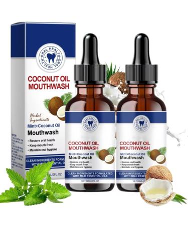 Ourlyard Coconut Oil Mouthwash,Ourlyard Coconut Oil Mouthwash Essential Oil,Fresh Breath Mouthwash,Brightening Oil Mouthwash for Fresh Breath&Tooth Whitening,Reduce Oral Problems and Bad Breath (2)