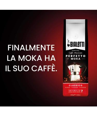 Bialetti Perfetto Moka Classico - Medium Roast Ground Coffee 250g x 6 | Aromaventil for Freshness Hazelnut & Dried Fruit Aroma - International Shipping Available - Buy Online on GoSupps.com