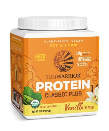 Sunwarrior Protein Classic Plus Plant Based Vanilla 13.2 oz (375 g)