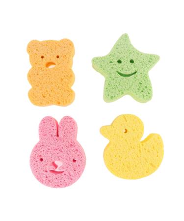 Healifty 4-Piece Baby Bath Set - Peeling Ball & Scrubbing Sponges for Gentle Cleaning & Bathing - Buy Online on GoSupps.com