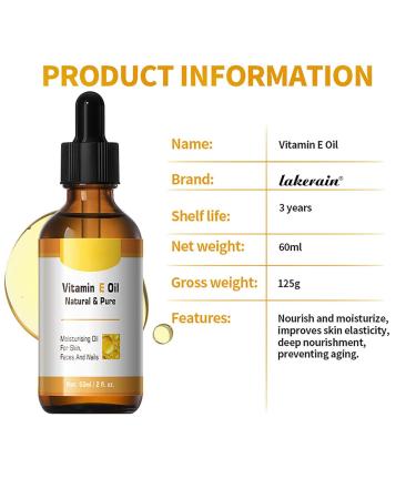 Aislor Vitamin E Oil 60ML Dry Skin Care Facial Hydration Moisturizer for Women Girls Hair and Hand Nourishment Black One Size One Size Black - Buy Online on GoSupps.com