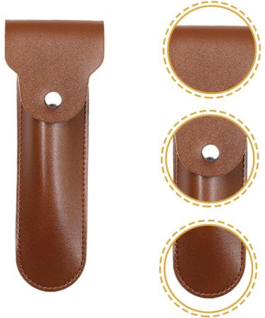 Fomiyes Razor Storage Case - Travel Bag for Razor & Shaving Accessories | PU Leather 16.5x4.2x1cm Brown - Buy Online on GoSupps.com