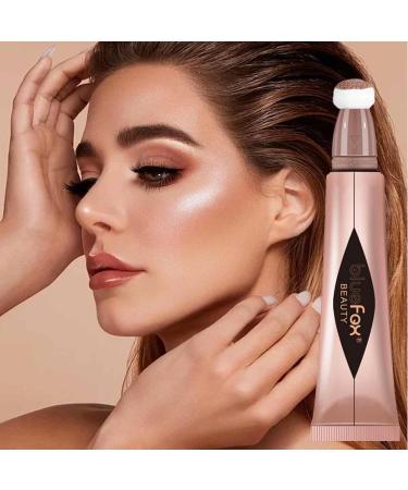 Wand Liquid Stick with Cushion Applicator for Face - Super Silky Blushes Smooth Shimmer Highlighter Beauty Wand for Face Cheekbone Glow Rowces Contouring #03 - Buy Online on GoSupps.com