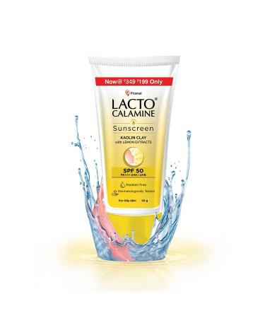 24 Karat Lacto Calamine Sunshield Matte Look Sunscreen SPF50 PA+++ for Oily or Acne Prone Skin Very Water Resistant Paraben & Sulphate Free 50g