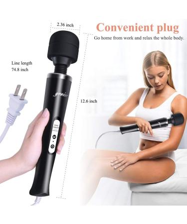 YEVIOR Handheld Wand Massager with 10 Pulse Settings - Personal Body Therapy for Sports Recovery, Muscle Aches & Pain Relief (Black) - Buy Online on GoSupps.com