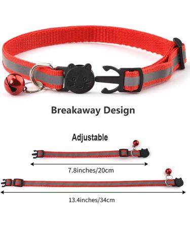 Maiyaduo Adjustable Cat Neck Band with Bell Reflective Fluorescent & Quick Lock Safety Buckle for Domestic Cats - Buy Online on GoSupps.com