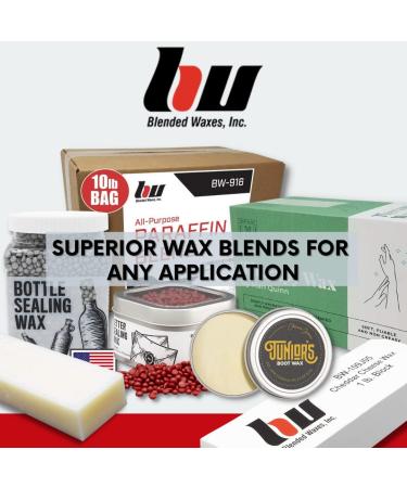 Blended Waxes Inc. 1 lb. Block - Household Paraffin Wax for Canning, Candle Making & More | 1lb. Block for Metal Preservation, Waterproofing & Various Applications - Buy Online on GoSupps.com