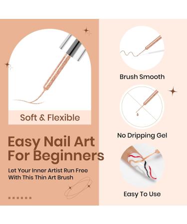 Supwee 4-Color Nail Art Liner Gel Polish Set - White Black Silver Champagne | Reflective Glitter UV Gel for Stunning Nail Designs - Buy Online on GoSupps.com