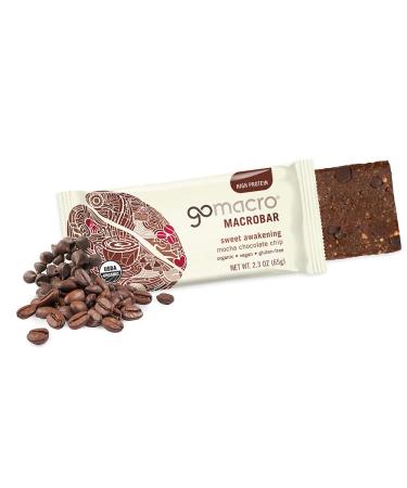 GoMacro Organic Vegan Protein Bars - Mocha Chocolate Chip (12 Pack, 2.3oz) - Buy Online on GoSupps.com