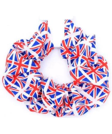 Union Jack Red White Blue 12cm Large Hair Band Scrunchie Ponytail Holder - Buy Online on GoSupps.com