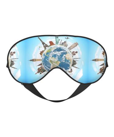 World Travel Sleep Mask Adjustable Double -Sided Eye Mask Soft Sleeping Eye Covers for Sleeping Perfect Shading Reduce Eye Edema