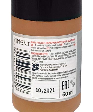  Timely Timely - Acetone-free nail polish remover with vitamins E and A and silk proteins small size (Pack of 4 x 60 ml) - Buy Online on GoSupps.com