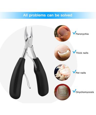 Toenail Clippers for Thick Nails and Cuticle Pusher Made of Rustproof Stainless Steel Super Sharp Blades and Strong Big Nail Scissors Nippers with Box - Buy Online on GoSupps.com