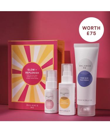 Balance Me Christmas Gift Set - Vitamin C Repair Serum, Face Wash, Eye Cream - Natural/Vegan Skin Care - Buy Online on GoSupps.com