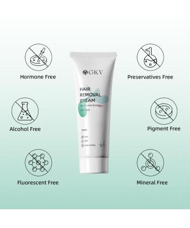 GKV Hair Removal Cream - Painless Depilatory Gel for Men & Women | Skin-Friendly Intimate Hair Removal | 4.06 Fl Oz - Buy Online on GoSupps.com