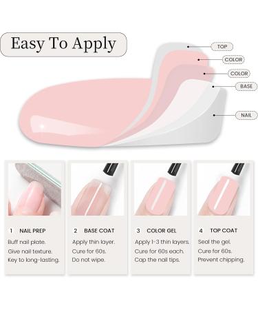 MAYCHAO Pink Gel Nail Polish 1Pc Light Pink Gel Polish Soak Off UV LED Nail Polish Nail Art Starter Manicure Salon DIY at Home 0.5 OZ - Buy Online on GoSupps.com