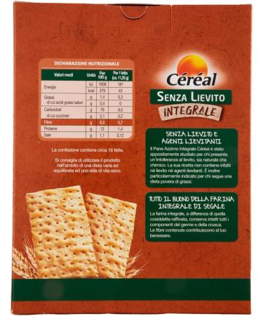 Senza Lievito Integrale Pane Azzimo Cereal Yeast-Free Yeast-Free Bread with Whole Rye Flour Low Fat 180g + Italian Box Gourmet Polpa di Pomodoro 400g - Buy Online on GoSupps.com
