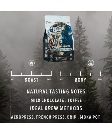 Canadian Heritage Roasting Company Coffee - Bison - Medium Whole Bean Coffee - Tasting Notes Of Toffee Milk Chocolate And Caramel - Perfect For French Press Drip Pour Over - 340g Bison - Toffee Milk Chocolate Caramel 340 g (Pack of 1) - Buy Online on GoSupps.com