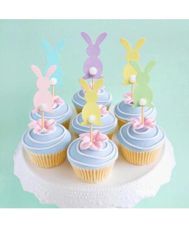 Hosiwei Easter Bunny Food Picks for Cake Decoration 25Pcs Wooden Bunny Picks with Spring Theme for Easter Party Supplies Easter Decorations for Dessert Table - Buy Online on GoSupps.com
