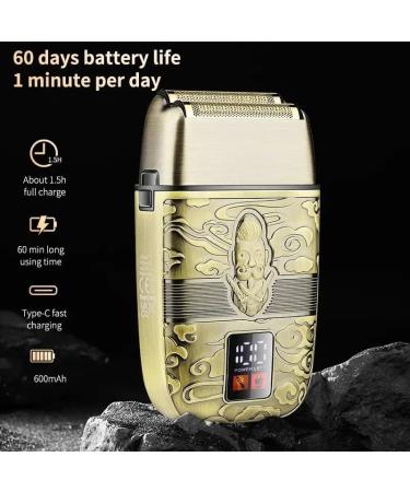 Men's Cordless Rechargeable Foil Shaver - 8800 RPM Electric Hair & Beard Trimmer - Professional Metal Razor - Buy Online on GoSupps.com