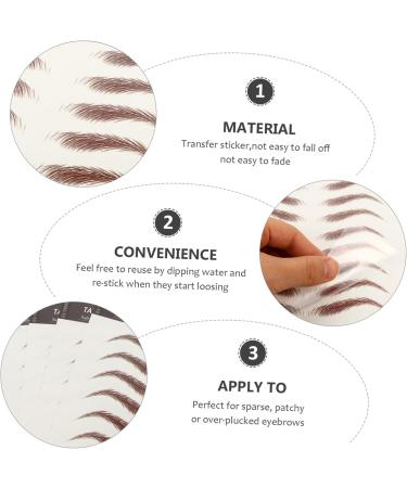 Didiseaon 4 sheets Hair-like False Brow Imitation Waterproof Fake Sticker Temporary Tattoos Eyebrows D 21x14.8cm Brown - Buy Online on GoSupps.com