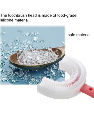 Tuaaivl Kids U-Shape Manual Toothbrushes 2PCS with Travel Case - Ages 6-12 - Easy 360 Oral Cleaning & Training (Blue+Pink) - Buy Online on GoSupps.com