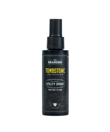 Live Bearded Utility Spray - All Purpose Cologne with Natural Fragrance - Made in the USA - 3.4 fl oz Bottle | Tombstone Scent - Sweet Tobacco Cedar Tombstone - Sweet Tobacco Cedar