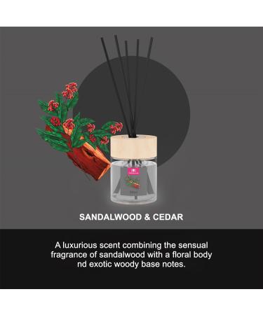 Cristalinas 35ml Sandalwood & Cedar Air Fresheners for Home - Reed Diffusers for home - Home Fragrance Lasts upto 8 weeks - Room Diffuser Sticks with Coloured Fragrance Oil - Buy Online on GoSupps.com