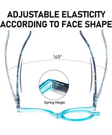 MMOWW Makeup Reading Glasses with Flip-Down Single Lens Rotating Design - Blue 2.0 - Buy Online on GoSupps.com