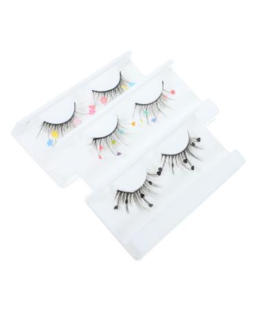 minkissy 6 Pairs sequin false eyelashes lashes with color cosplay natural false lashes color lashes pride makeup fake eyelashes women faux eyelashes lashs Imitation cosmetic Miss flash